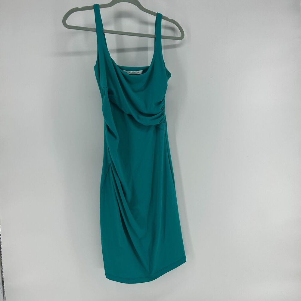 Susana Monaco Y2K Draped Dress Women's L Teal Bodycon Sleeveless Dress Stretchy